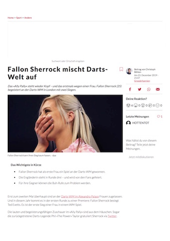 Nau.ch: Fallon Sherrock mischt Darts-Welt auf